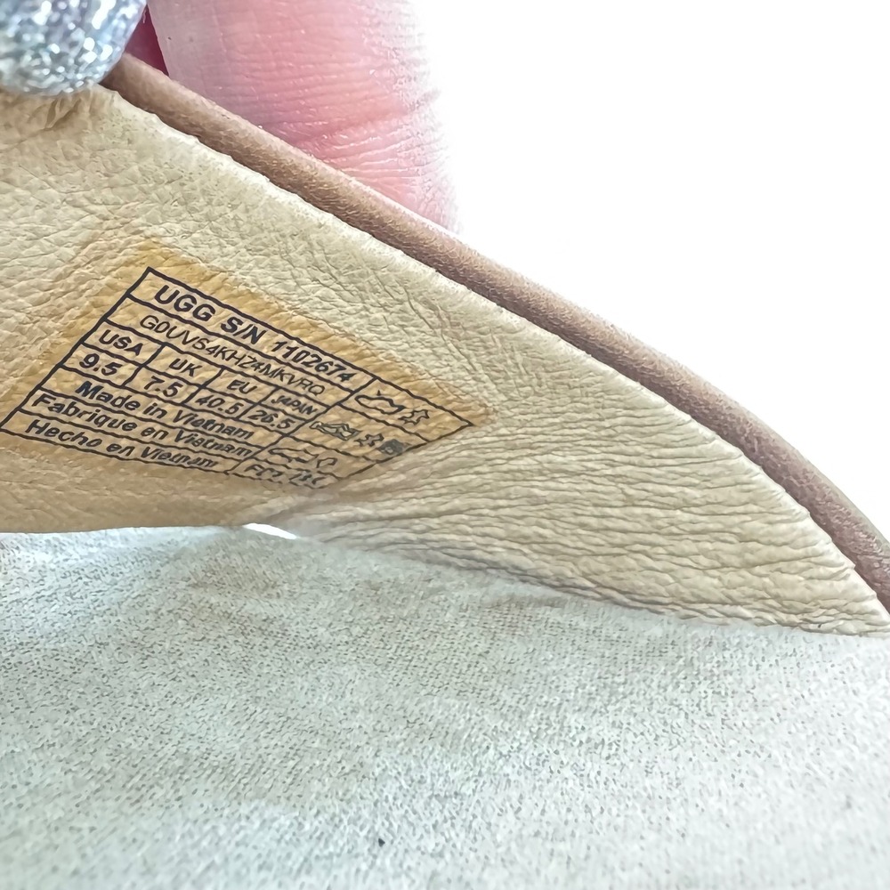 UGG Women Brown Leather Cork Wedge Ankle Strap Sandals 1102674 Size 9.5 - Picture 9 of 14